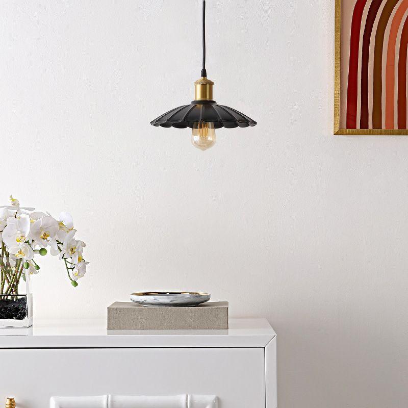 Novaire 10 Inch Pendant - Black/Brass - Safavieh.