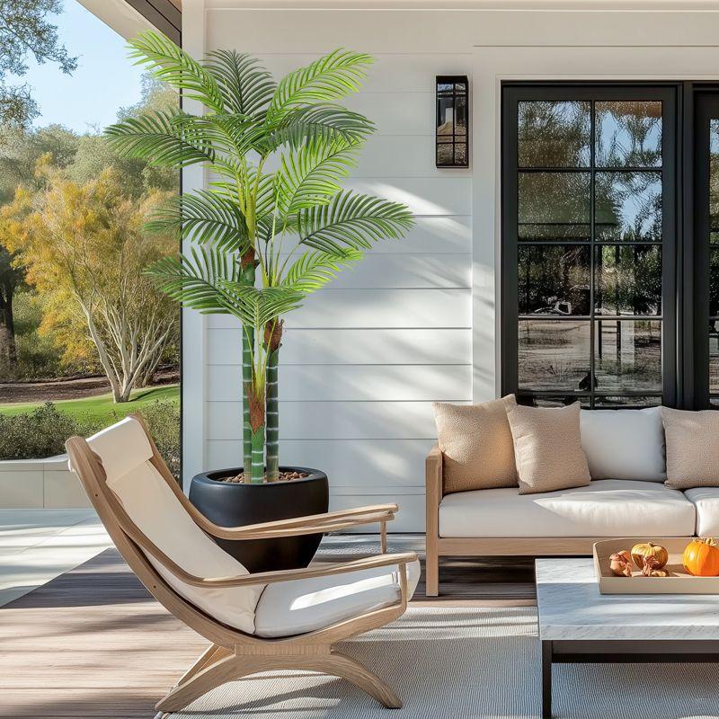 Garvee 6FT Tall Palm Tree Fake Plant Golden Cane Palm Trees Large Artificial Plants Faux Plants for Living Room Yard Decor with White Base Set of 1