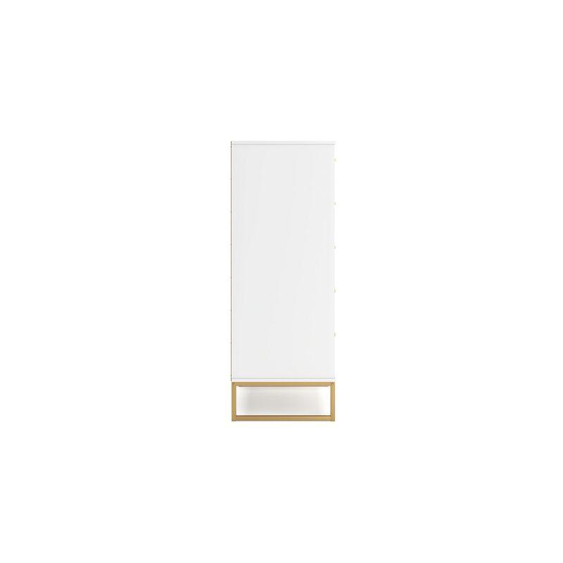 Signature Design by Ashley Socalle 5 Drawer Tall Dresser, White/Gold