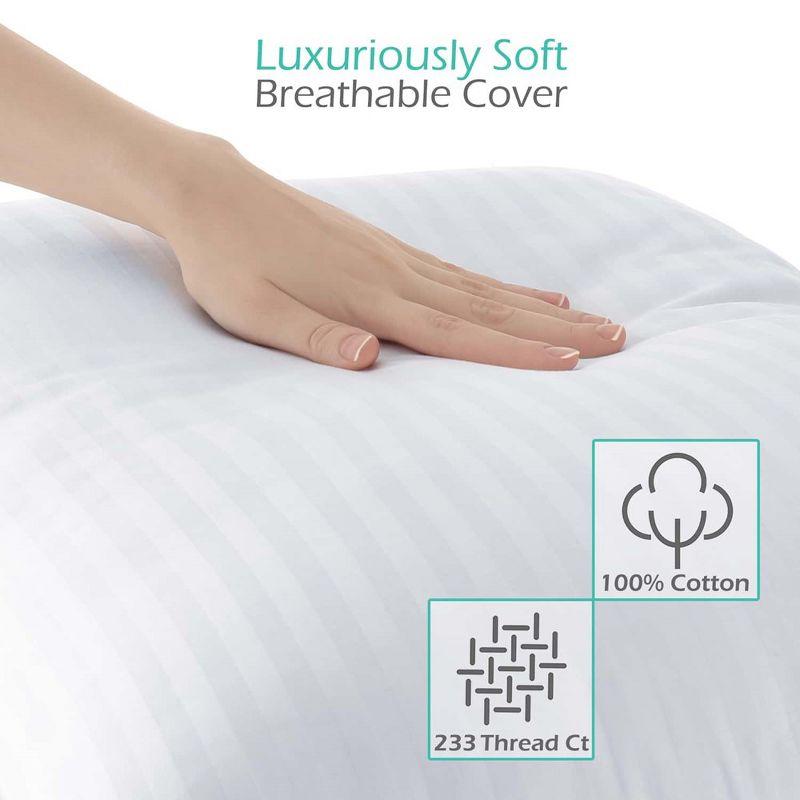 Nestl Set of 2 White Down Alternative Pillows with Cotton Cover