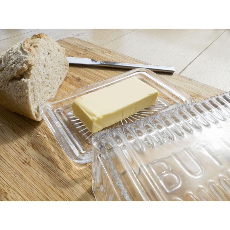 Amici Home Classic Glass Butter Dish with Lid, Holds a Standard Stick of Butter, Butter Holder for Kitchen Counter, Dishwasher Safe