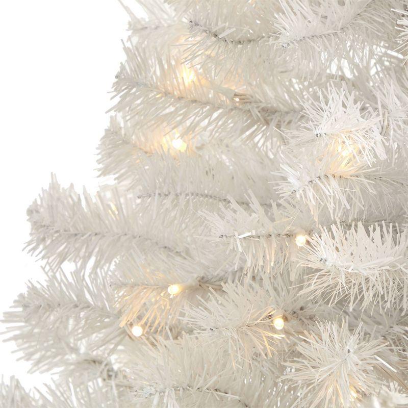 4ft Nearly Natural Pre-Lit LED White Artificial Christmas Tree Clear Lights