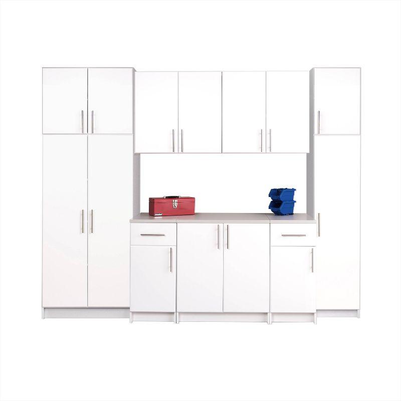 112" Elite with 9 Storage Cabinet Set White - Prepac: Laminated Composite Wood, Adjustable Shelves