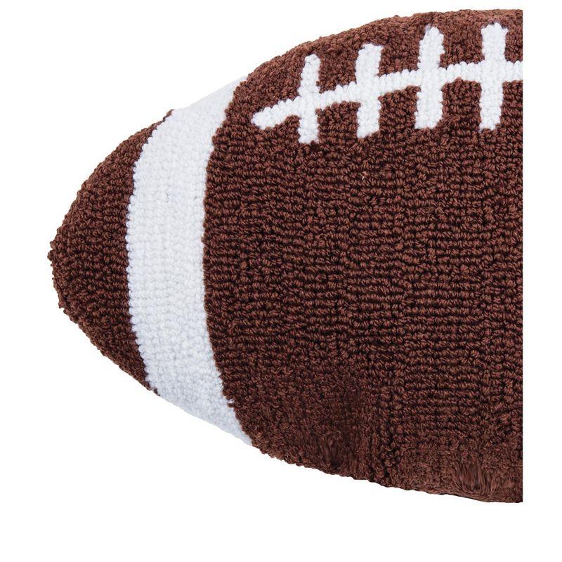 Small Brown and White Football Shaped Throw Pillow