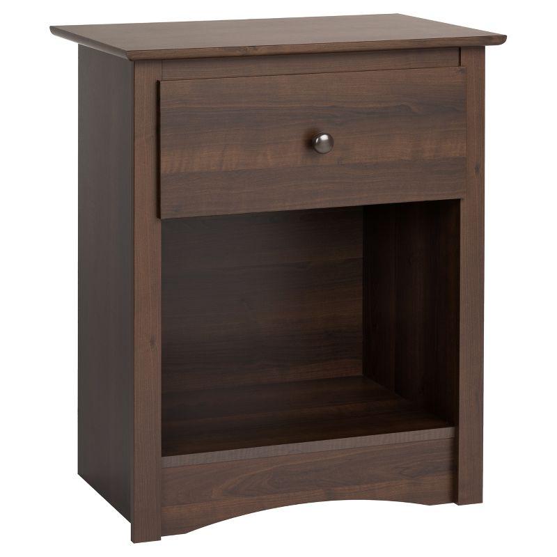 Fremont Nightstand Espresso - Prepac: Wood Composite Bedside Table with Drawer, 5 Year Warranty