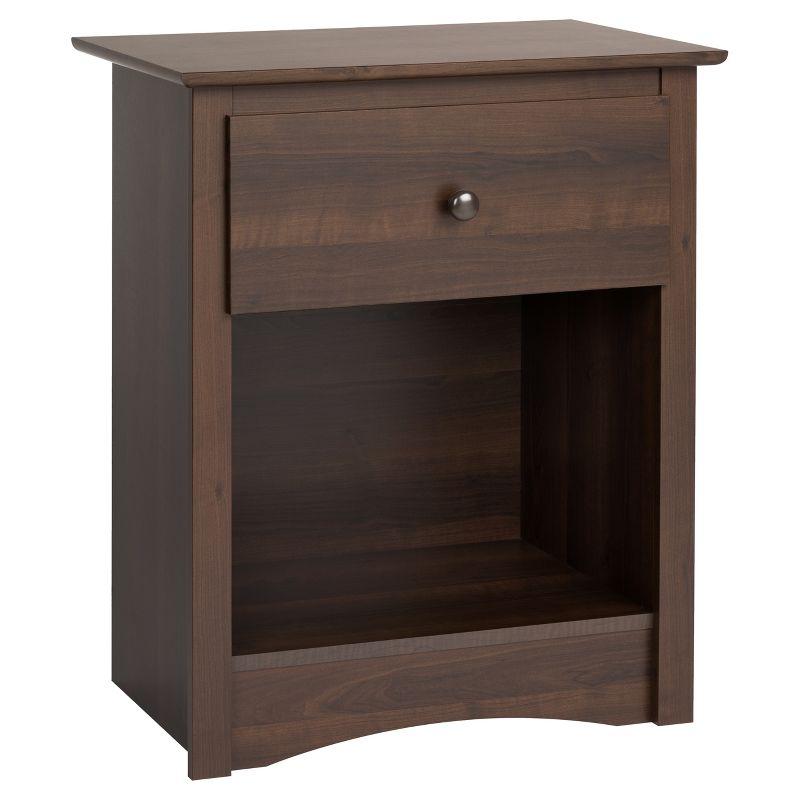 Espresso Fremont Space-Saving Modern Nightstand with Open Shelf