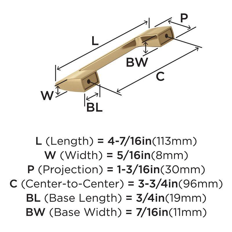 Amerock Riva 3-3/4 inch (96mm) Center-to-Center Champagne Bronze Cabinet Pull