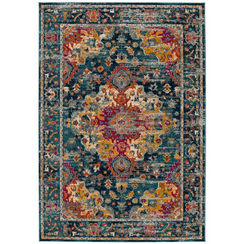 Madison MAD154 Power Loomed Indoor Accent Rug - Teal/Fuchsia - 3'x5' - Safavieh