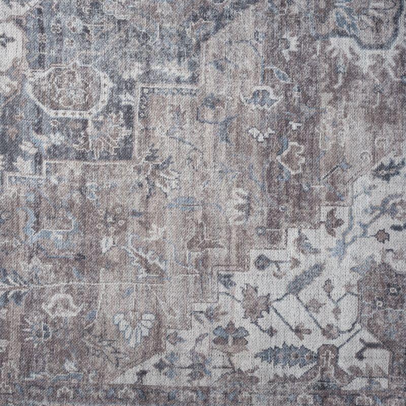 Everwash Callaghan Esther Bohemian Medallion Machine Washable Runner Area Rug, Grey, 1'11"x7'2"