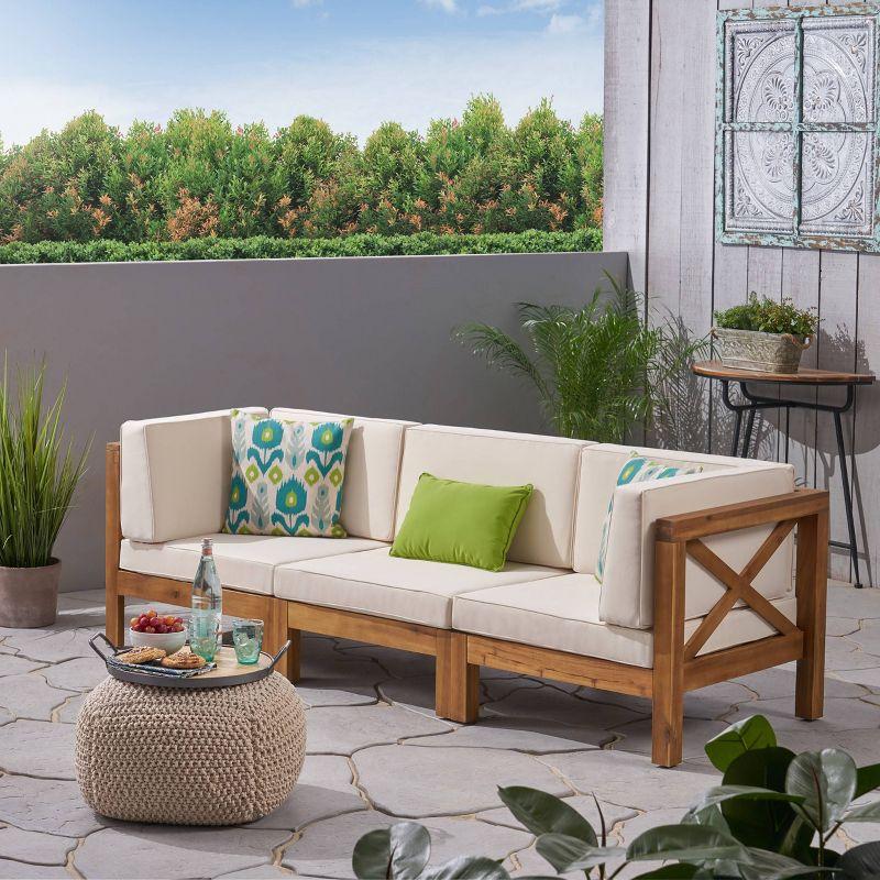 Highland Dunes 30.3'' Acacia Outdoor Patio Sofa