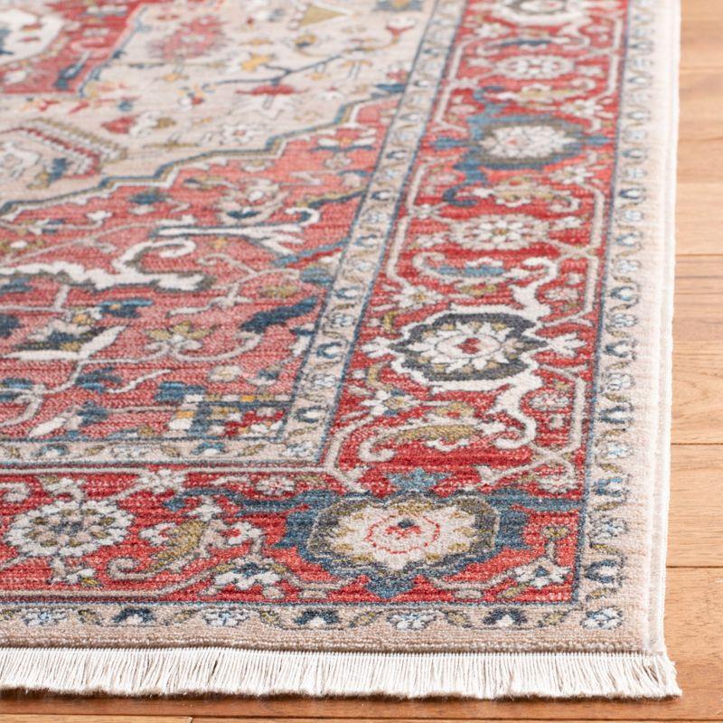 Red and Ivory Persian Style Rectangular Area Rug 3' x 5'