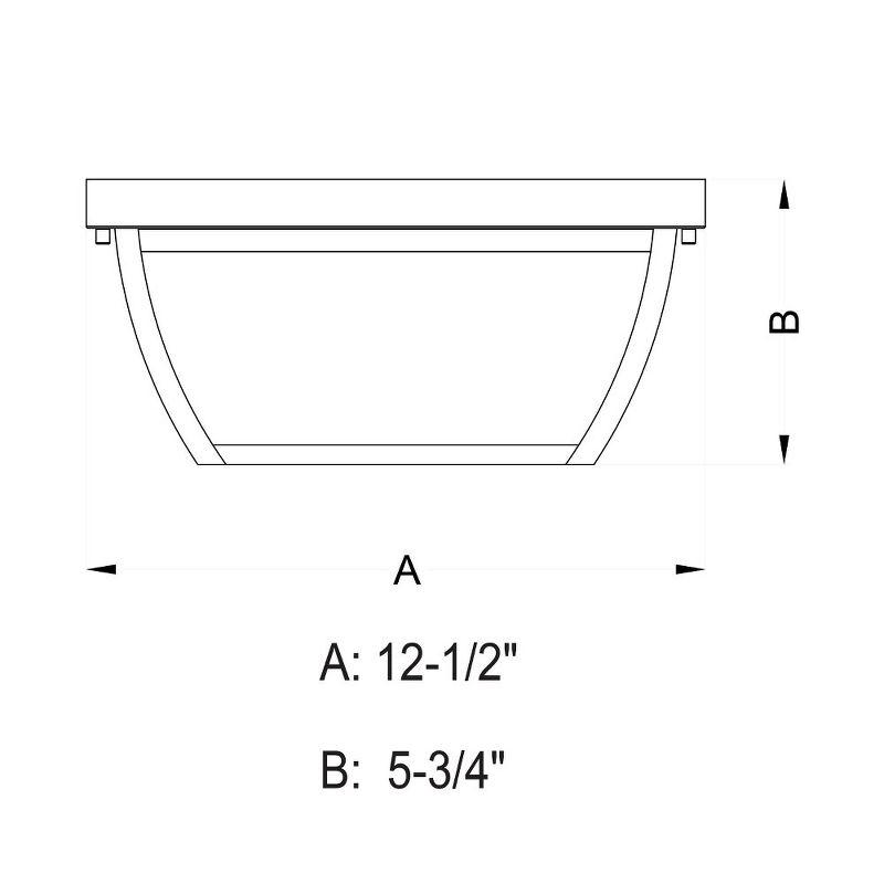 Granville Bronze and Glass 2-Light Flush Mount