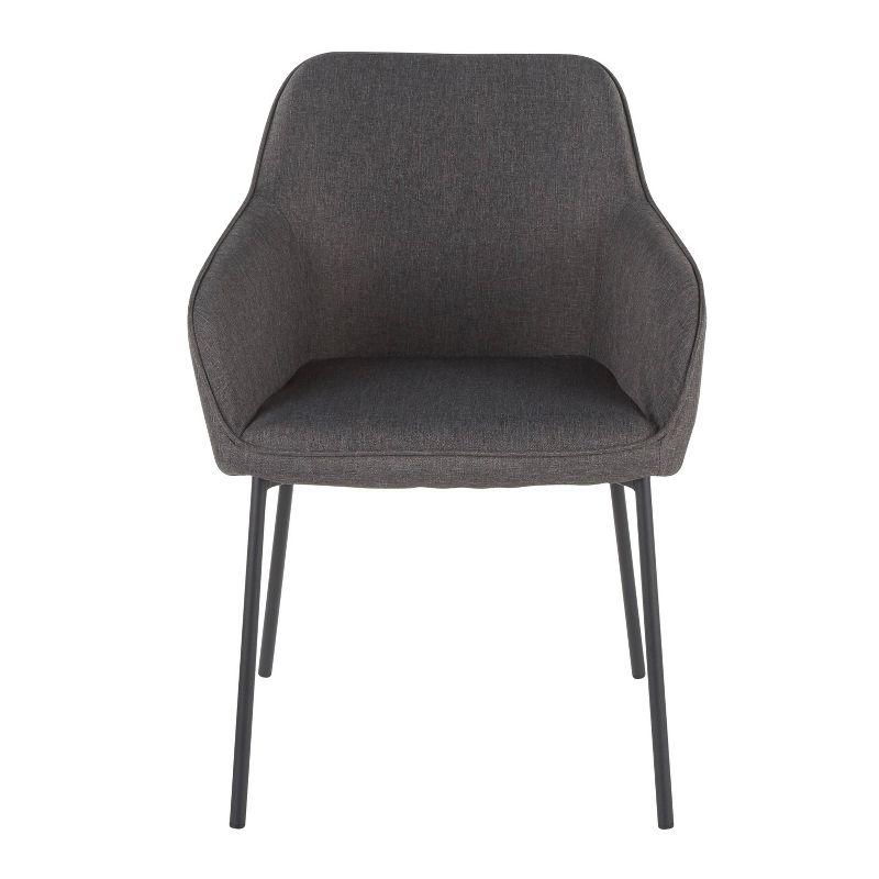 Set of 2 Daniella Contemporary Dining Chairs Charcoal Gray - LumiSource: Upholstered, Metal Legs, Floor Protectors