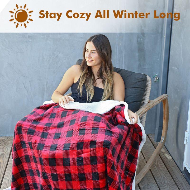 Tirrinia Red Buffalo Plaid Fleece Throw TV Blanket 50" x 60", Super Soft Warm Comfy Plush Fleece Bedding Couch Cabin Throw Blanket