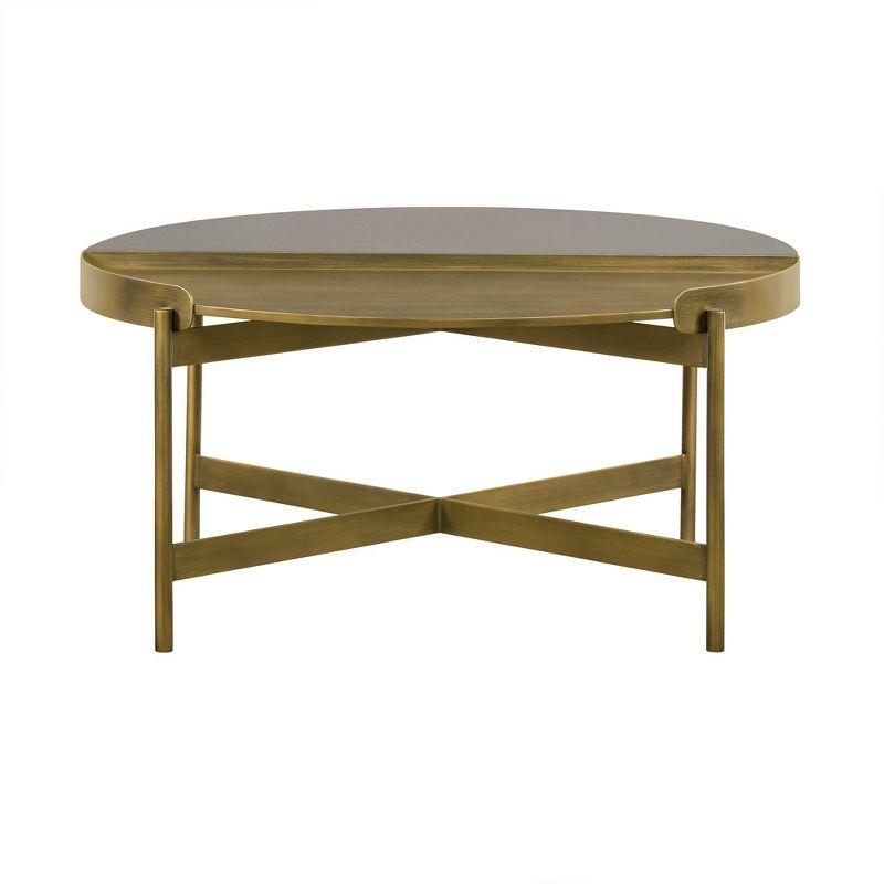 Dua Coffee Table Gray Concrete/Antiqued Brass - Armen Living