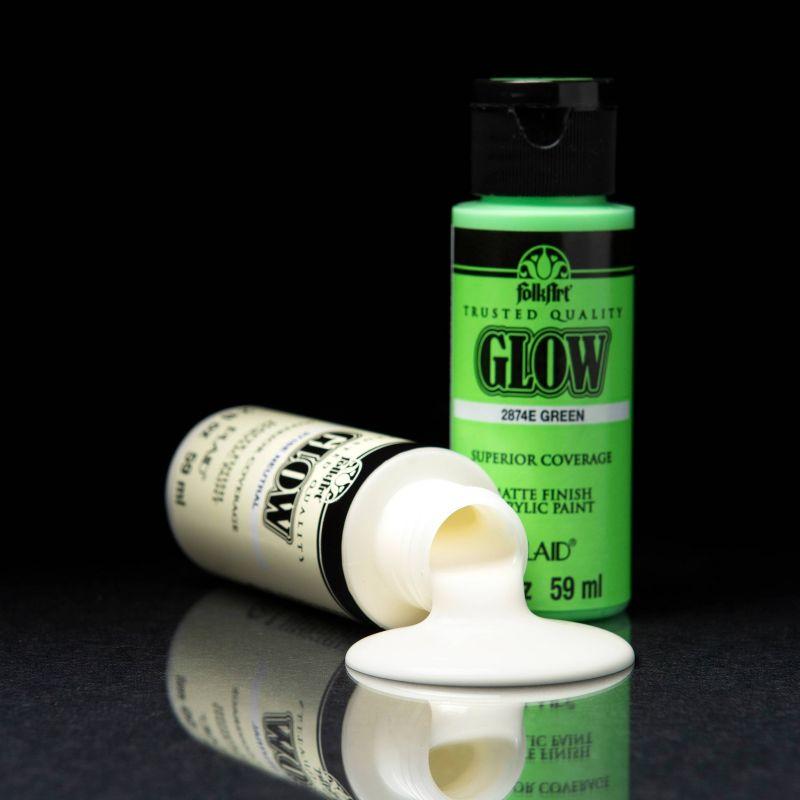 Fa Neon Glw In Drk 8Pc Set 20Z: Multicolored Acrylic Paint & Primer, Interior Use, 24 Sq Ft Coverage, Fast Drying