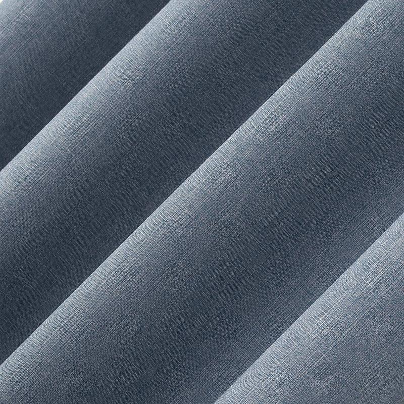 Blue Polyester Blackout Grommet Curtain Panel