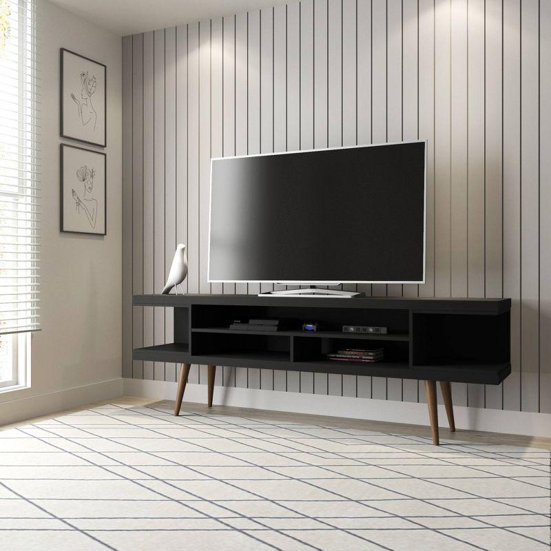 Utopia TV Stand for TVs up to 65" Black - Manhattan Comfort: Modern Media Console with Cable Management