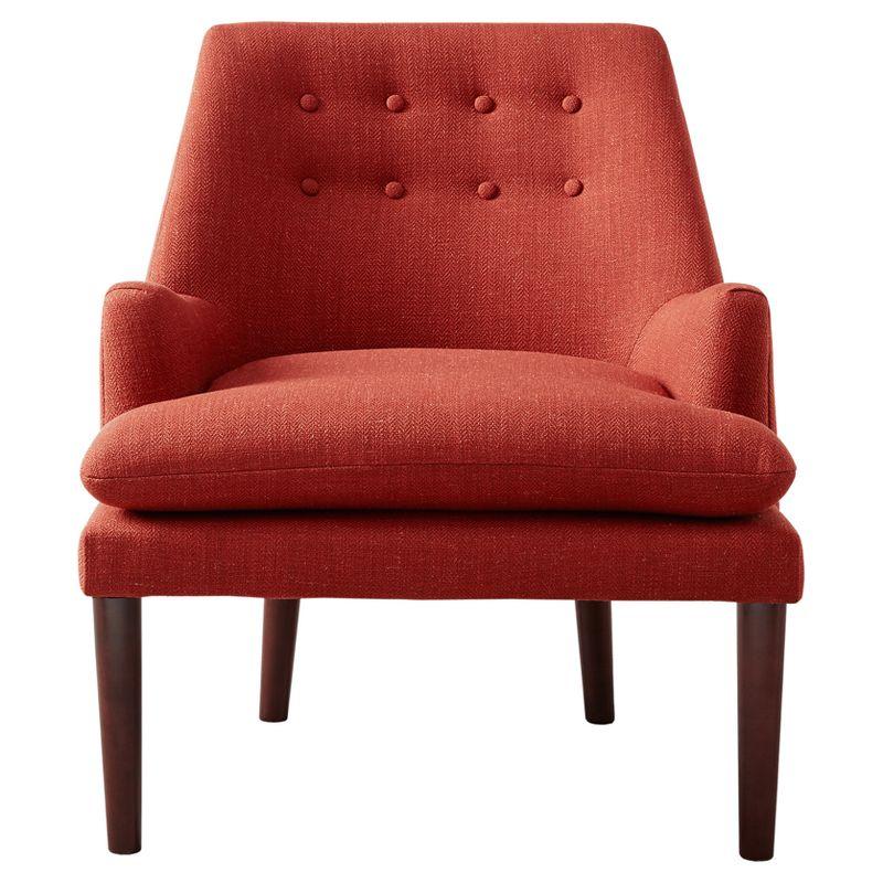 Spice Mid-Century Upholstered Accent Chair with Wood Legs