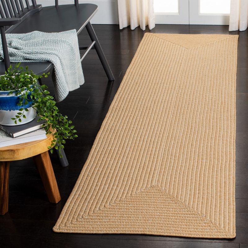 Elegant Handwoven Beige Synthetic Runner Rug 27" x 10"