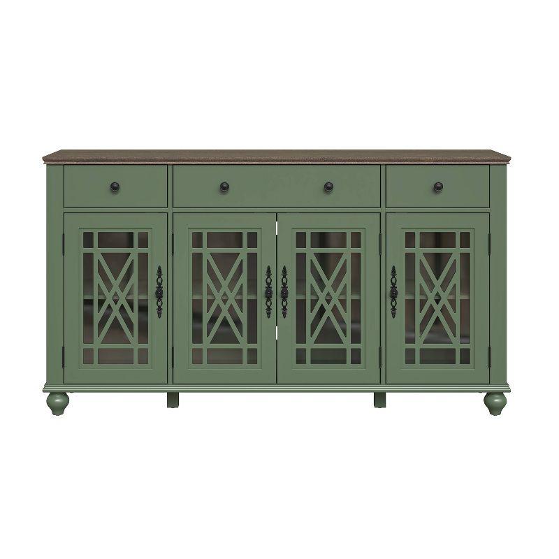 Festivo 63" Vintage Style Storage Accent Buffet Sideboard Cabinet with Drawers Green