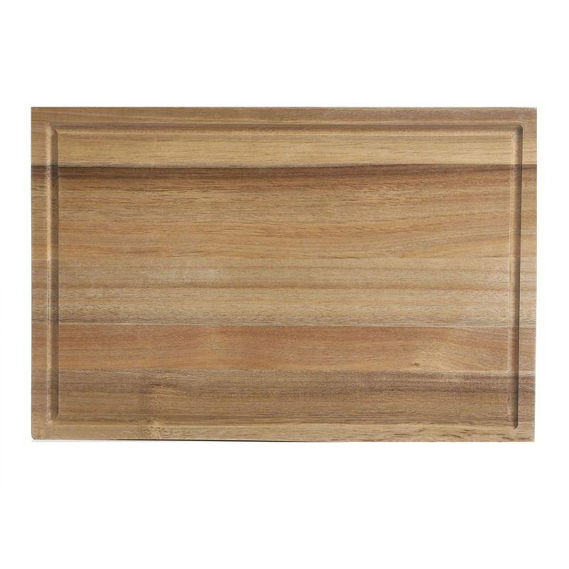 Kenmore Archer 21 Inch Acacia Wood Cutting Board with Groove Handles