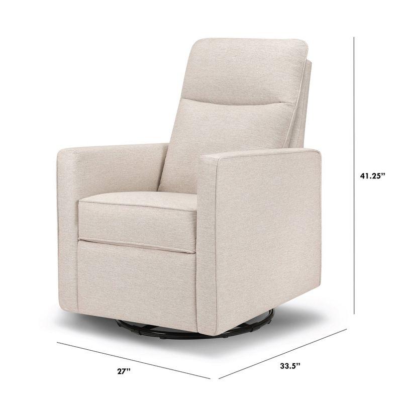 Beige Pillowback Swivel Glider with High Back Support