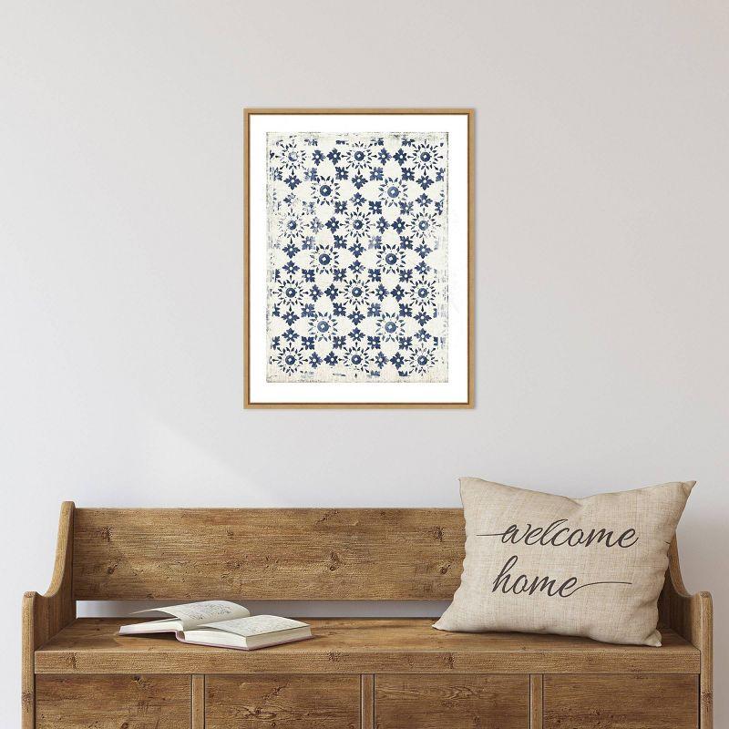 18" x 24" Navy Geo III by Aimee Wilson Framed Canvas Wall Art - Amanti Art: Vintage-Inspired, Hand-Stretched, Sawtooth Back Mount