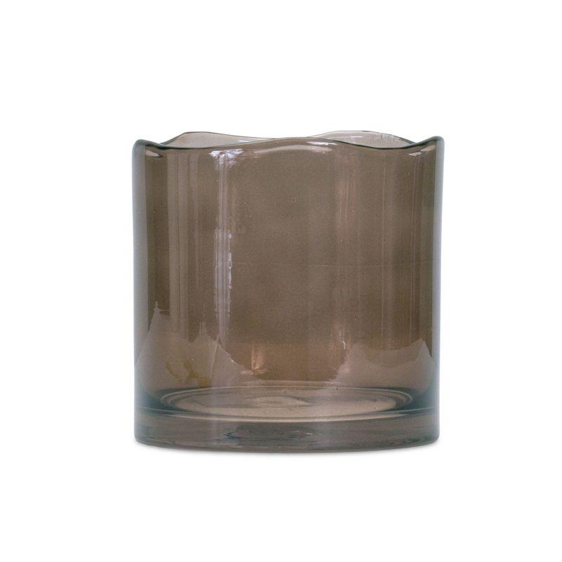 HomeRoots 6" Brown Cylinder Glass Table Vase