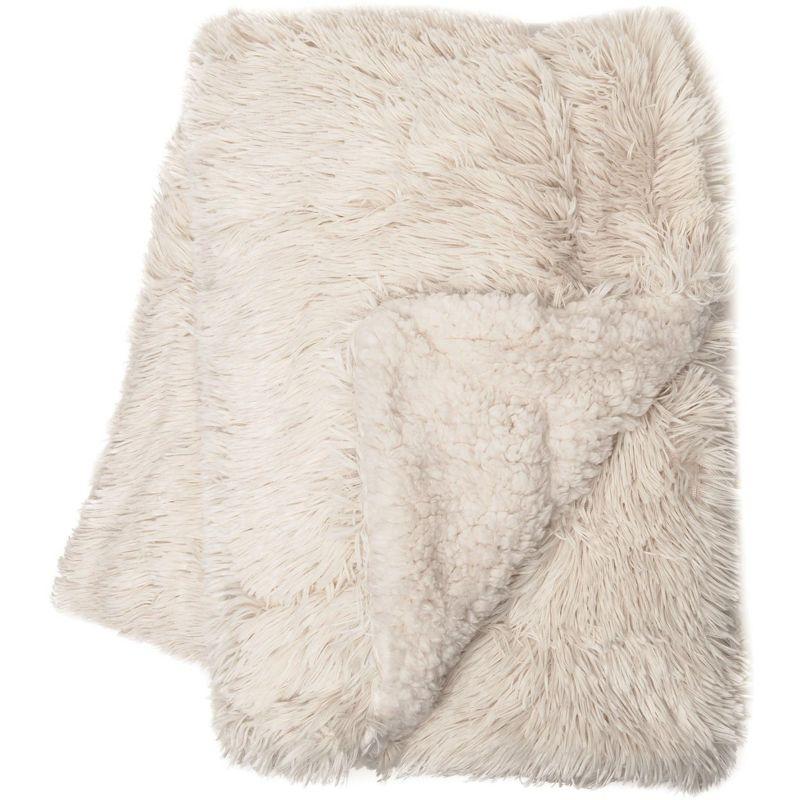 Chanasya Solid Faux Long Fur Fuzzy Throw Blanket