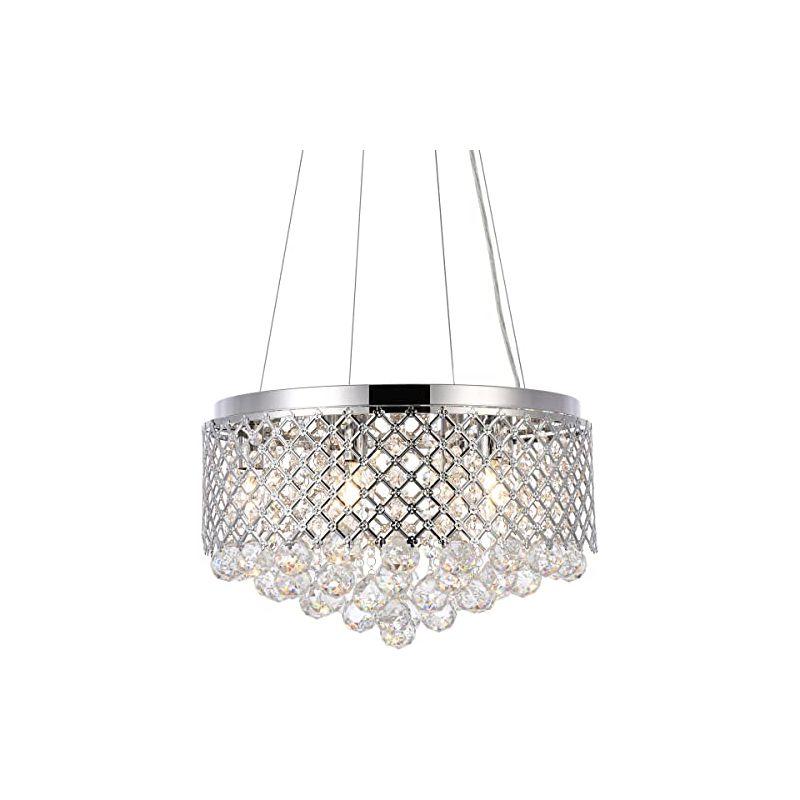 Elegant Chrome Crystal 6-Light Pendant Chandelier