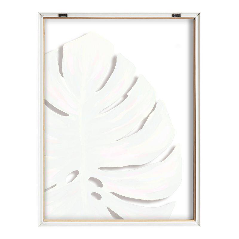 Monstera Plant Framed Glass Print with Natural Polystyrene Frame