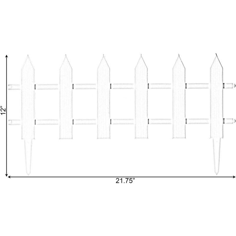 White Vinyl Garden Picket Fence Panel, 12 x 21.75 Inches