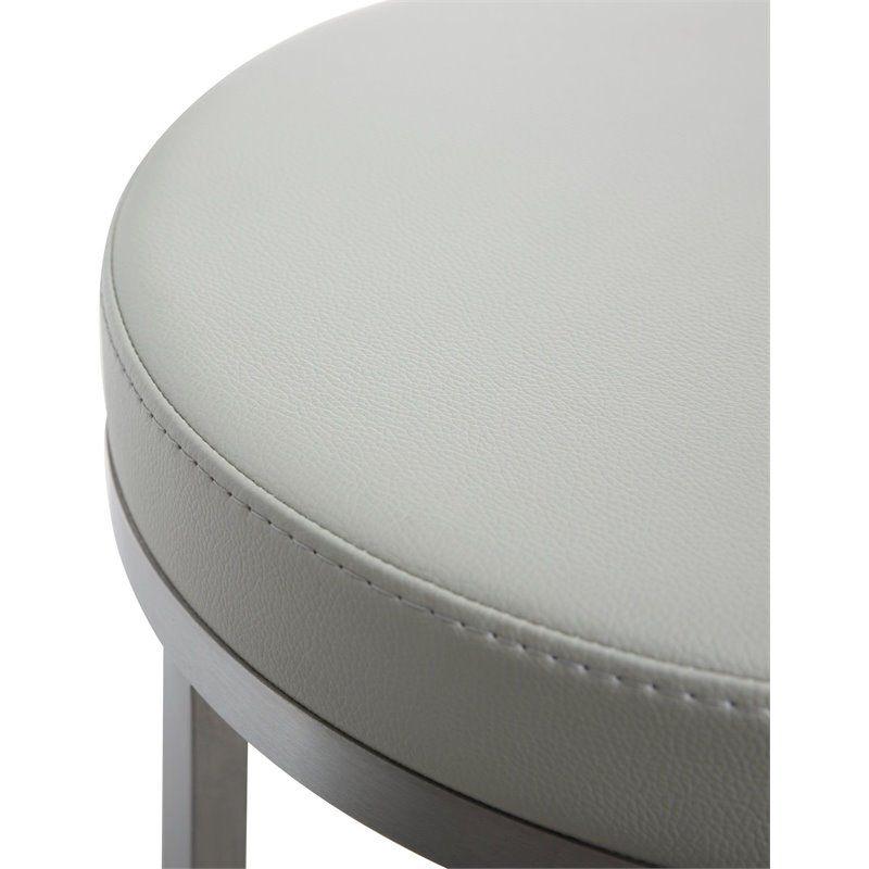 TOV Furniture Pratt 26" Swivel Fabric Counter Stools in Gray (Set of 2)