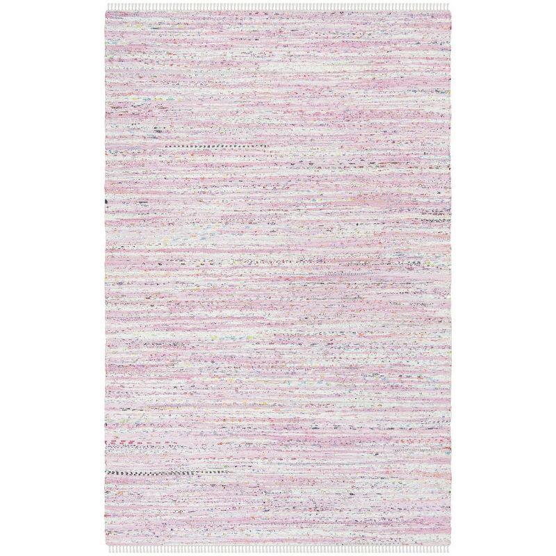 Rag Rug RAR125 Hand Woven Indoor Area Rug - Light Pink/Multi - 6'x9' - Safavieh.