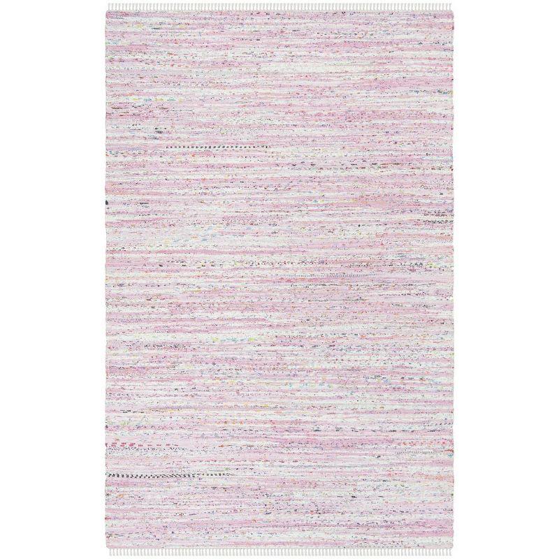 Hand-Woven Light Blue Cotton Rectangular Rug, 6' x 9'