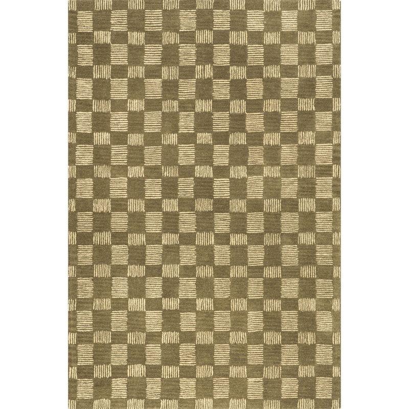 Nuloom Quince Checkered Wool Area Rug, 6' x 9', Olive