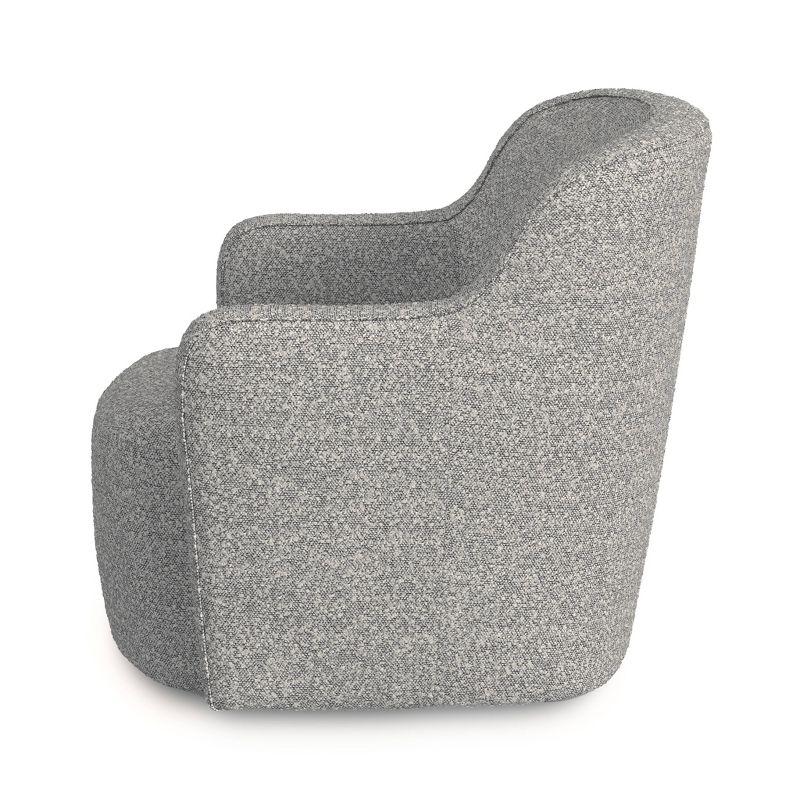 HomePop Upholstered Swivel Accent Chair White/Gray Boucle