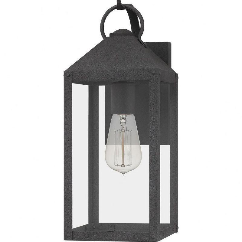 Thorpe 15" Mottled Black Metal Outdoor Wall Sconce