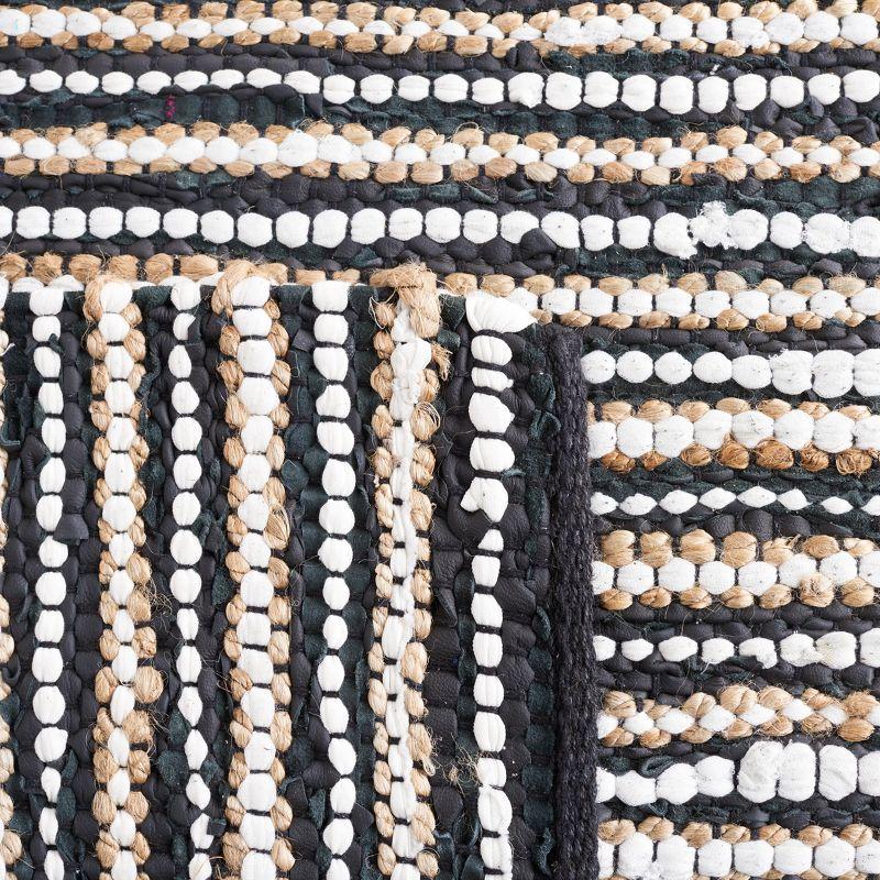 Vintage Leather VTL205 Hand Woven Area Rug - Black/Ivory - 6'x6' - Safavieh.