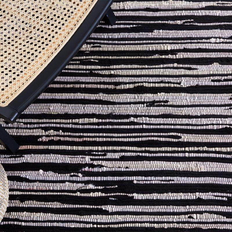 Rag Rug RAR130 Hand Woven Indoor Runner Rug - Black/Multi - 2'3"x8' - Safavieh.