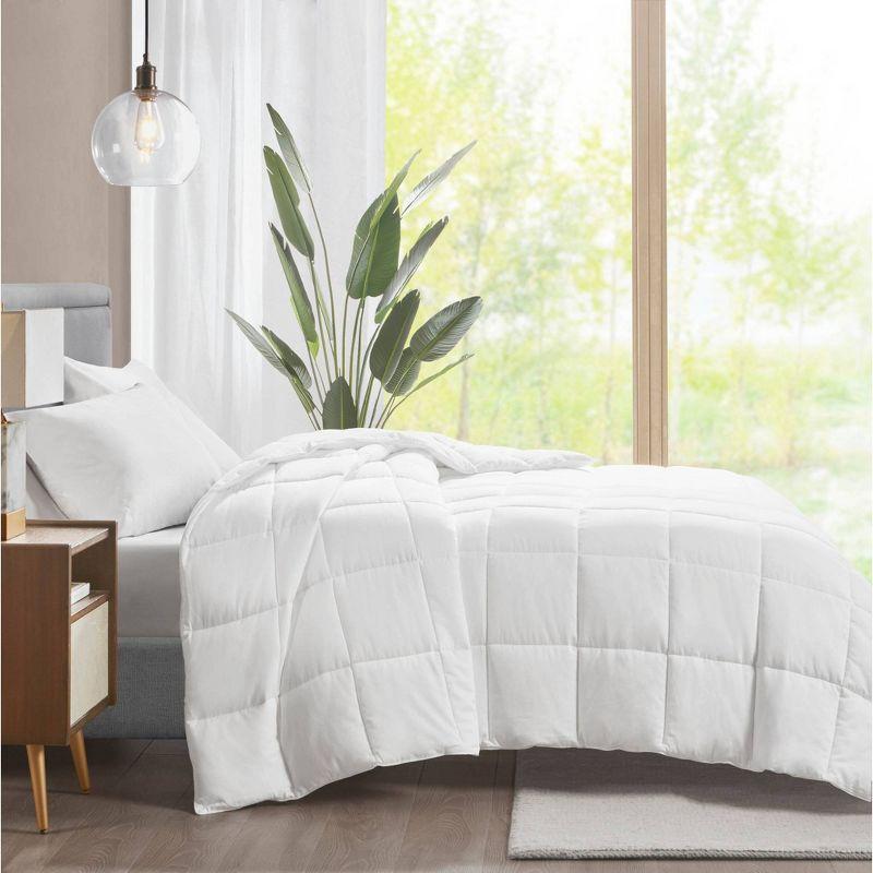 Cotton Sateen Down Alternative Comforter Level 2 Warmer 3M Thinsulate Warmer (Full/Queen) White