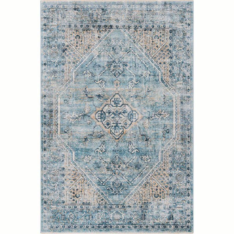 Unique Loom Newport Collection Area Rug - Ochre (3' 3" x 5' 3" Rectangle Blue/Light Brown)