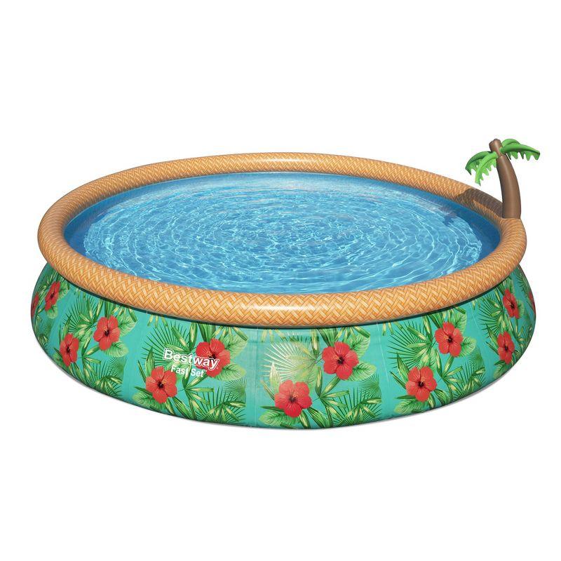 Paradise Palms 15' Round Inflatable Pool with Filter Pump