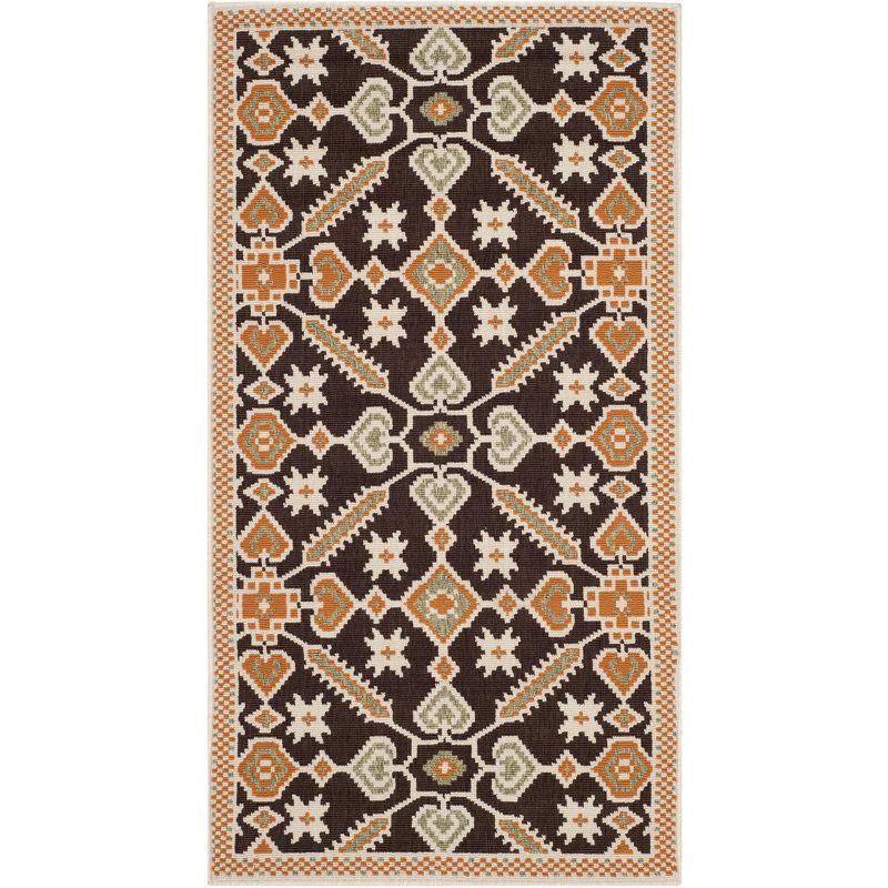 Veranda VER098 Power Loomed Indoor/Outdoor Accent Rug - Chocolate/Terracotta - 2'7"x5' - Safavieh