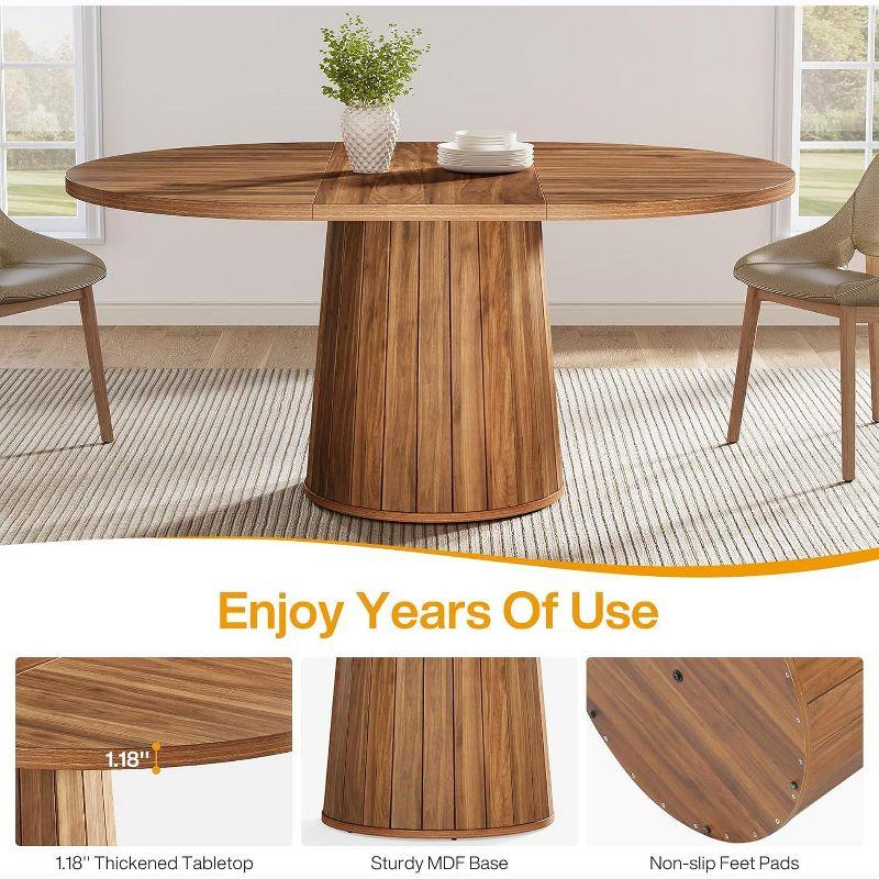 Millwood Pines 55 Inch Oval Dining Table With Wood Base For Dining Room, Kitchen