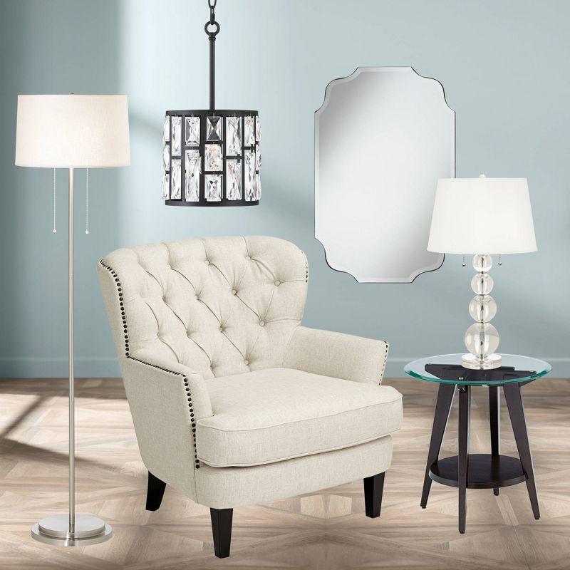 Noble Park Vita Oval Vanity Wall Mirror Rustic Industrial Beveled Distressed Bronze 23 1/2" Wide for Bathroom Bedroom Living Room Home Office Entryway
