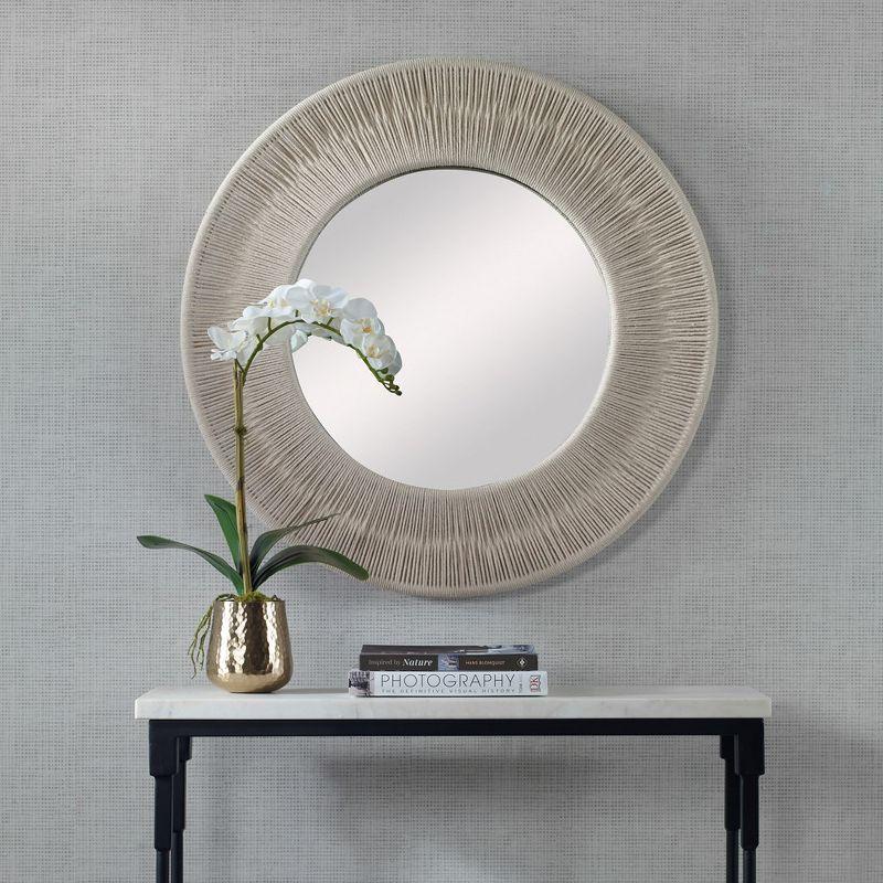 Uttermost Sailor's Knot White Small Round Mirror