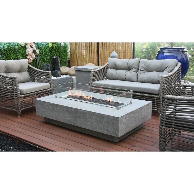 Hampton 56" Outdoor Fire Pit Propane Table Backyard Patio Heater - Elementi: Weather-Resistant, No Assembly Required