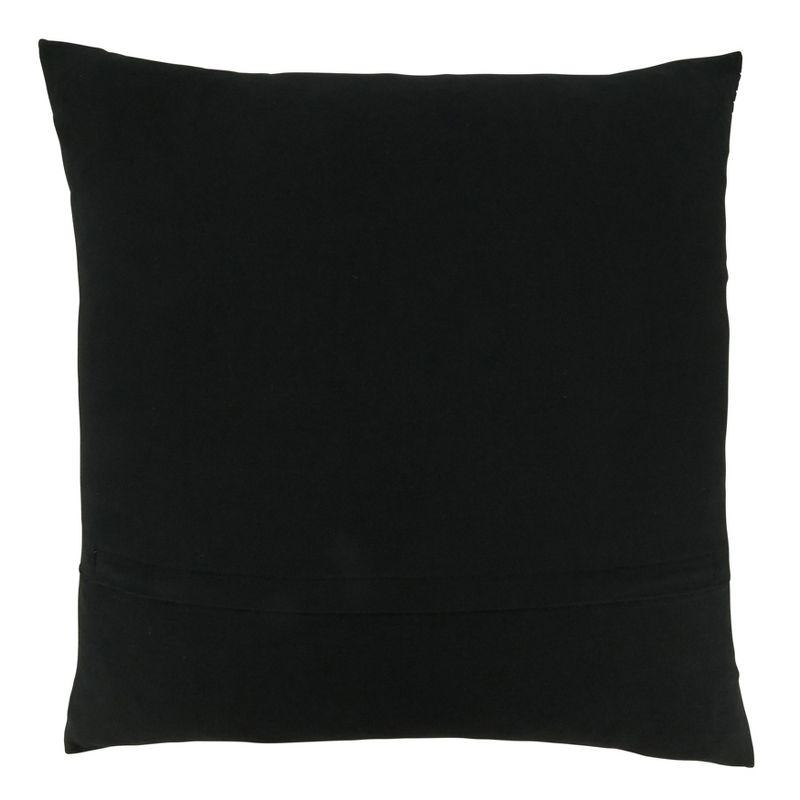 20"x20" Oversize Embroidered Crosses Design with Poly Filling Square Throw Pillow Black - Saro Lifestyle: Cotton Textured